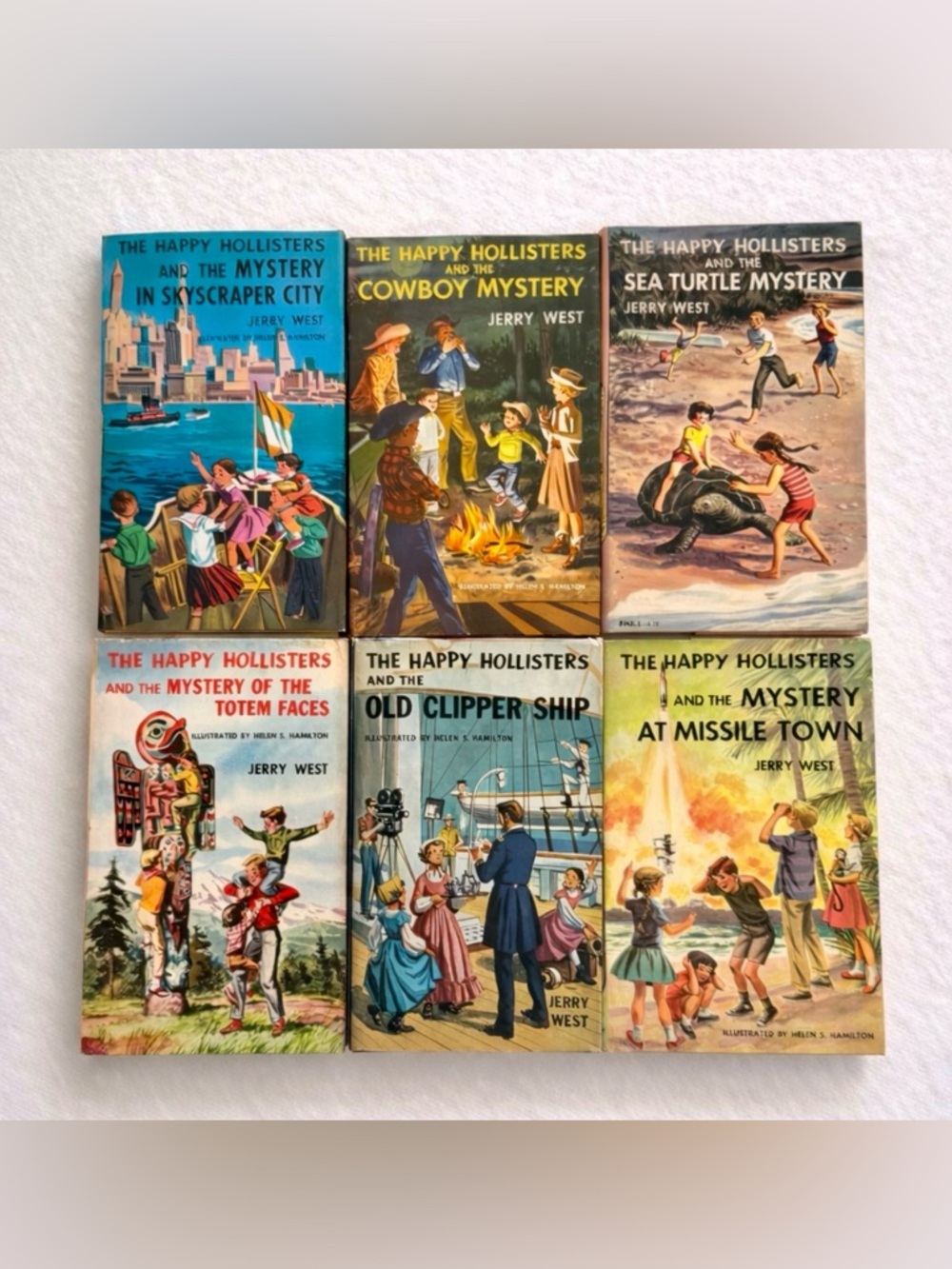 Vintage Happy Hollisters Book Set (6) Children's Mystery Series Hardcover Books